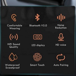 New TWS Wireless Earphones Hifi Stereo Noise Cancelling Earbuds In Ear Touch Headsets Music Sports Earbuds For Smartphones