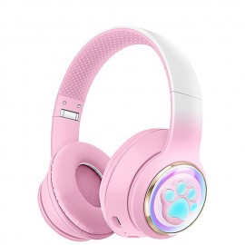 Kids Bluetooth Headphones LED Lights Stereo Sound with MIC Volume Limited 25H Playtime Foldable Bluetooth 5.3 Kids Wireless Headphones on Ear for Tablets Phone PC
