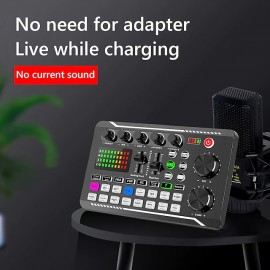F998 Live Sound Card Audio Mixer Podcast Audio Interface with DJ Mixer Effects Voice Changer with Sound Effects for Karaoke Tiktok YouTube Live Streaming Record Gaming
